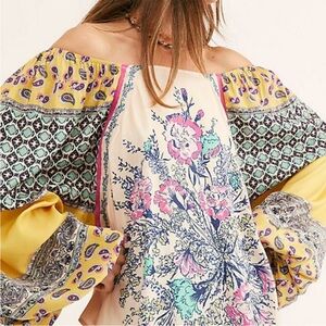 FREE PEOPLE POSITANO  OFF THE SHOULDER PEASANT TOP‎ Size XS